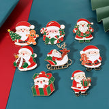 8 Styles Pretty Santa Claus Collection Brooches Candy Canes Wreath Sleigh Reindeer Tree Father Christmas Lapel Pins Xmas Gift