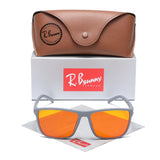 RBsunny Blue Light Blocking Glasses Men Computer Gaming Glasses Anti Eyestrain UV400 Clear Lens Eye Protection Rectangle Frame