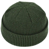 Unisex Autumn Warm Cap New Fashion Men's Beanie Winter Knit Hat Boy Skullcap Sailor Cap Cuffs Retro Navy Short Hat Solid Color