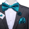 Hi-Tie Luxury Gold Silk Bow Ties for Men Fashion Men's Yellow Bowtie Handkerchief Cufflinks Brooch Set butterfly  Wedding Set
