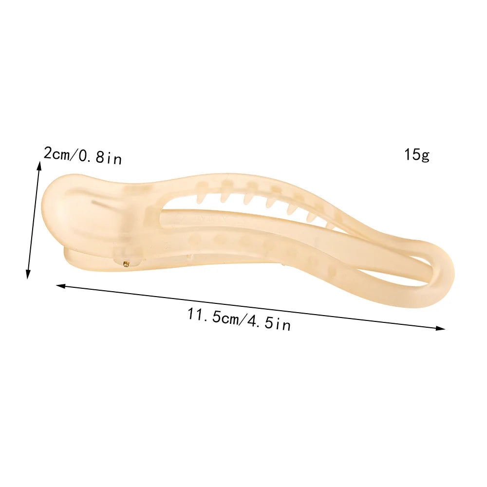 New Acrylic Matte Duckbill Hair Claws Barrettes Bow Solid Color Hair Clips Hair Accessories For Women Hairpin Ponytail Headwear