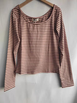 KUSAHIKI Sexy Retro Stripes Korean Versatile Slim Fit Long Sleeved Round Neck Base Shirt Short Spicy Girl Y2k Top 2024 New