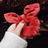 Women Girl Cute Cartoon Hair Scrunchies Panda Cows Cat Rabbit Plush Elastic Hair Bands Sweet Pontail Ties Christmas Accessories