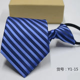 Mens Ties Casual Zipper Neck Ties Professional Formal Shirt Convenient Lazy Zip Tie Striped Business Arrow Ties