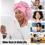 New Women Satin Bonnet Silky Sleep Cap Curly Hair Wrap For Sleeping Cap Adjustable Bonnets With Tie Band Nightcap Hair Care Cap