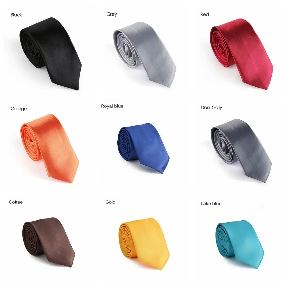 Fashion Casual Slim Plain Mens Solid Skinny Neck Party wedding Tie Silk Necktie