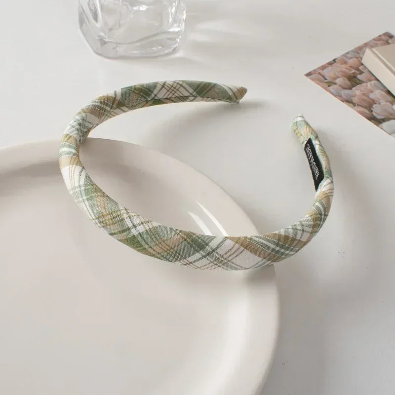 Spring Summer Women Colorful Head Hoop Princess Girls Sweet Plaid Cloth Headbands for Children Daily Headpiece Hair Accessories