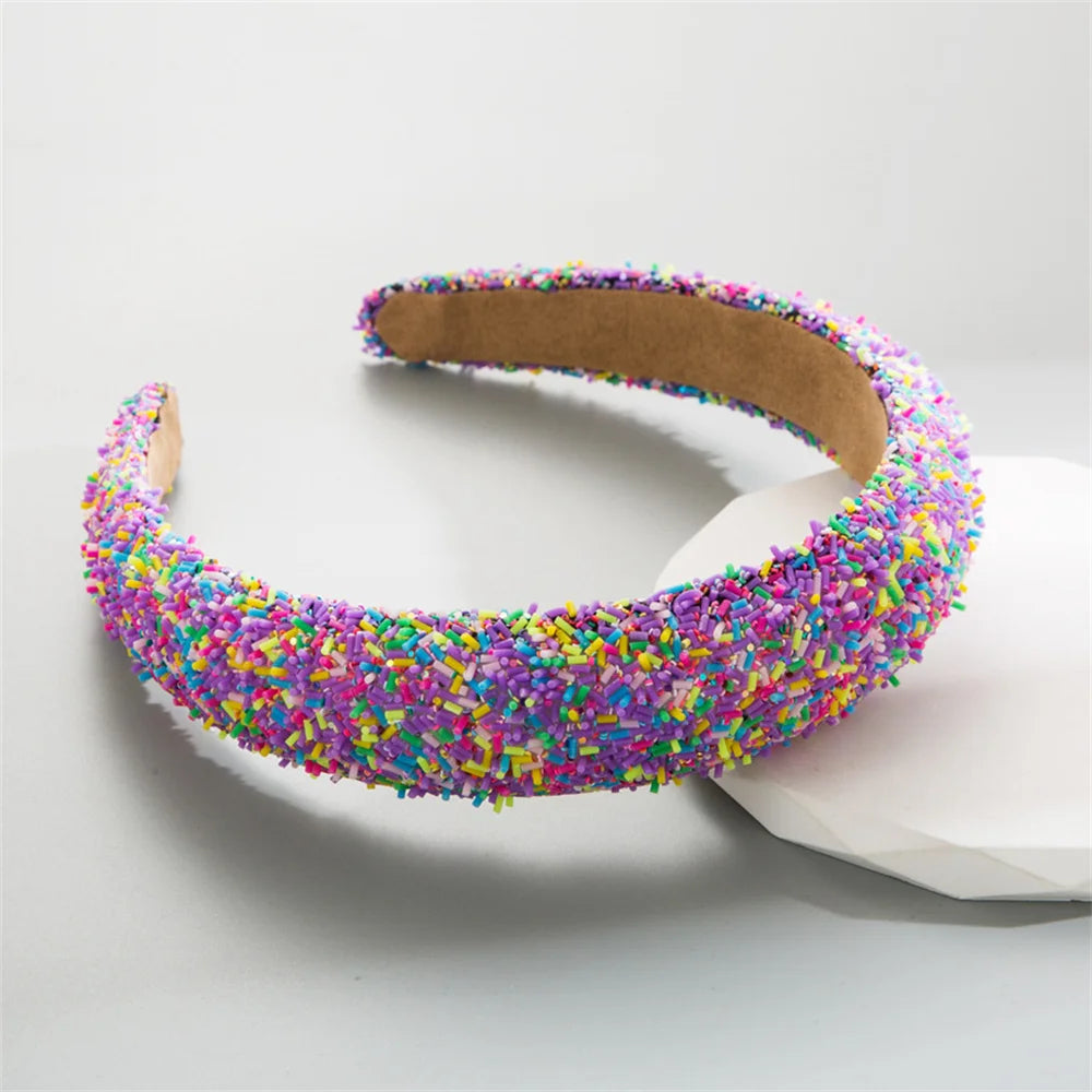 Sweet Donut Candy-Colored Wide Edge Headband for Girls Women Hairband Adult Fashion Hair Headwear Party Jewley Accessories