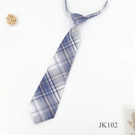 Lazy JK Ties Women Plaid Neck Tie Girls Japanese Style for Jk Uniform Cute Necktie Plaid Uniform School Accessories