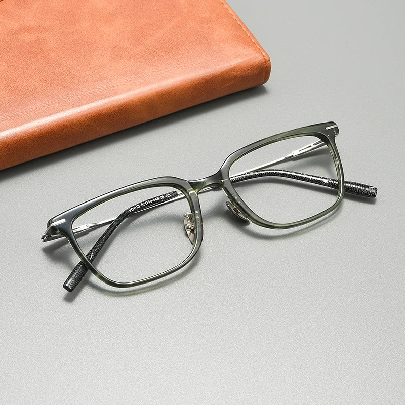 High Quality Luxury Glasses Ultra Light Pure Titanium Men's Eyeglass Frames High-Quality Acetate Prescription Eyeglass Frames