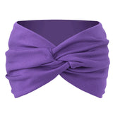 Women Solid Color Super Wide Headband Twisted Criss Cross Elastic Hairband Yoga Running Sports Non Slip Sweat Hair Accessories