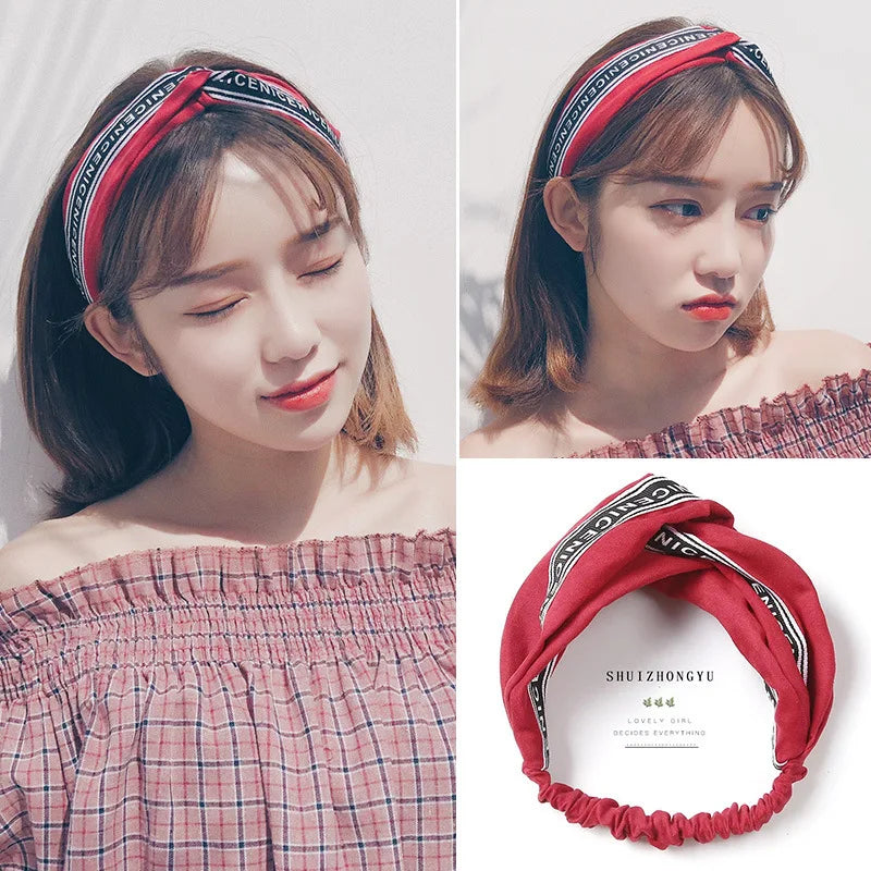 Cross elastic headband chiffon silk headband ladies headband hair accessory sports face wash