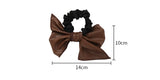 Leather Bow Elastic Hair Bands Fashion Hair Accessories Elastic Headband Scrunchies Ponytail Holder Rubber Bands Hair Rope Ties