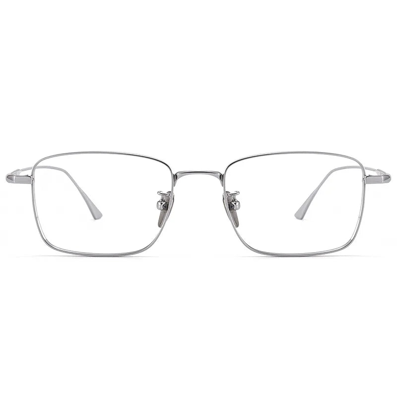 Xbora Men's Ultra-Light Pure Titanium Glasses Frame Business Square Flexible Optical Women's Prescription Eyelasses 1908