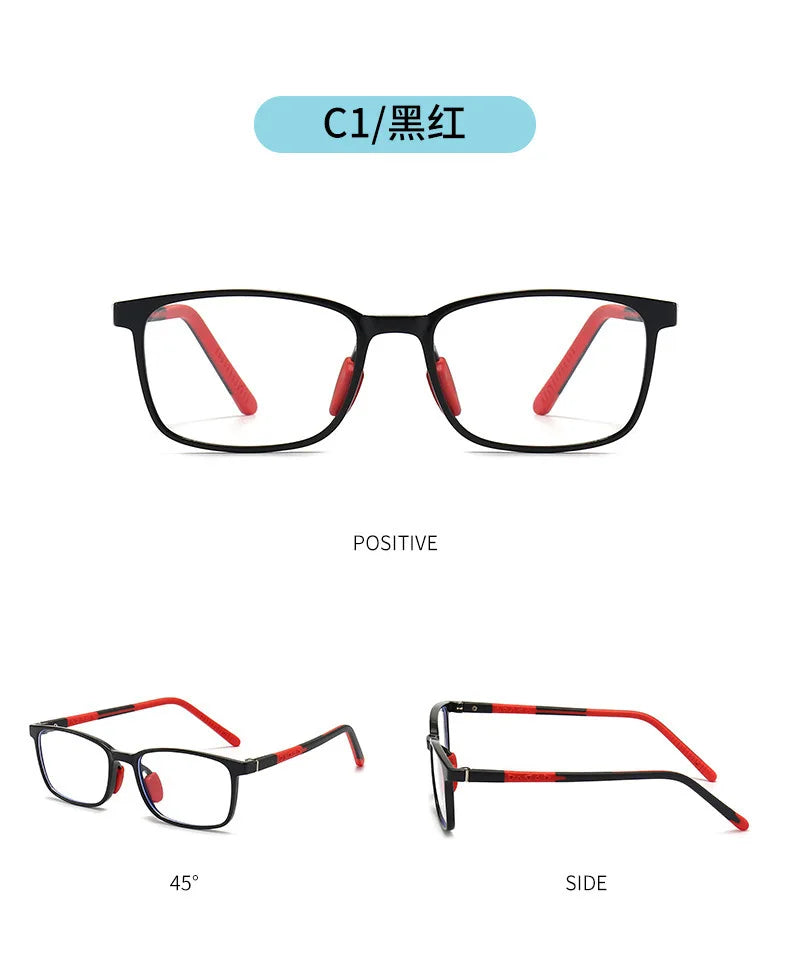 54671 Square Blue Light Blocking Glasses for Girl Optical Glasses Frame Boy Anti Glare Computer Eyeglasses Child Uv400
