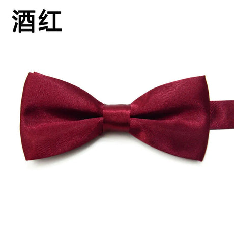 Fashion Kids Solid Color Bow Ties Imitation Silk Student Bowties Soft Black Red Butterfly Bowknot Wedding Party Cute Pet Cravat