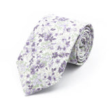 New Chic Floral Tie For Men Women 100% Cotton Beautiful Elegant Flower Necktie White Blue Narrow Skinny Wedding Casual Cravat