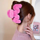 14cm Large Hair Claw Fashion Plush Big Crab Hair Clip For Women Back Clip For Thick Hair Cute Plush Ponytail Hair Accessories