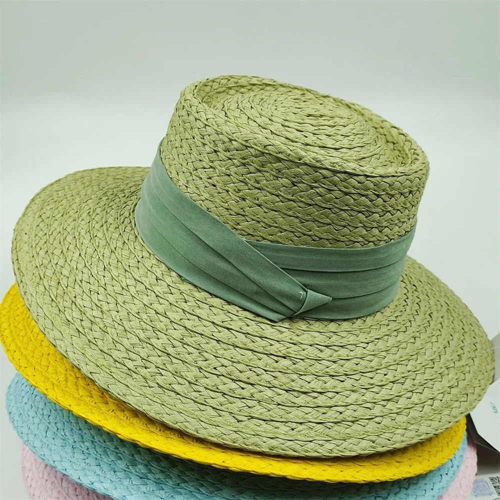 2024 Handmade Big Brim Hat Oversized Tassel Burrs Women Men Straw Sun Brim Hats Natural Raffia Panama Beach Summer Hat