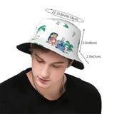 Unisex Kawaii Bucket Hats Funny Stitch Cartoon Accessories Bob Hat For Beach Headwear Lightweight