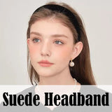 3 Pcs Black Velvet Padded Headbands for Women, Soft Simple Headband for Girls and Teens, Plain No Teeth Thick Hoops Hair Accesso
