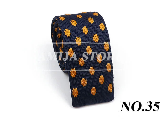 61 Styles Knit Tie Fashion Pattern Print Leisure Men's Knitted Tie Colourful Woven Daily Wear Cravat Gift For Apparel Accessorie