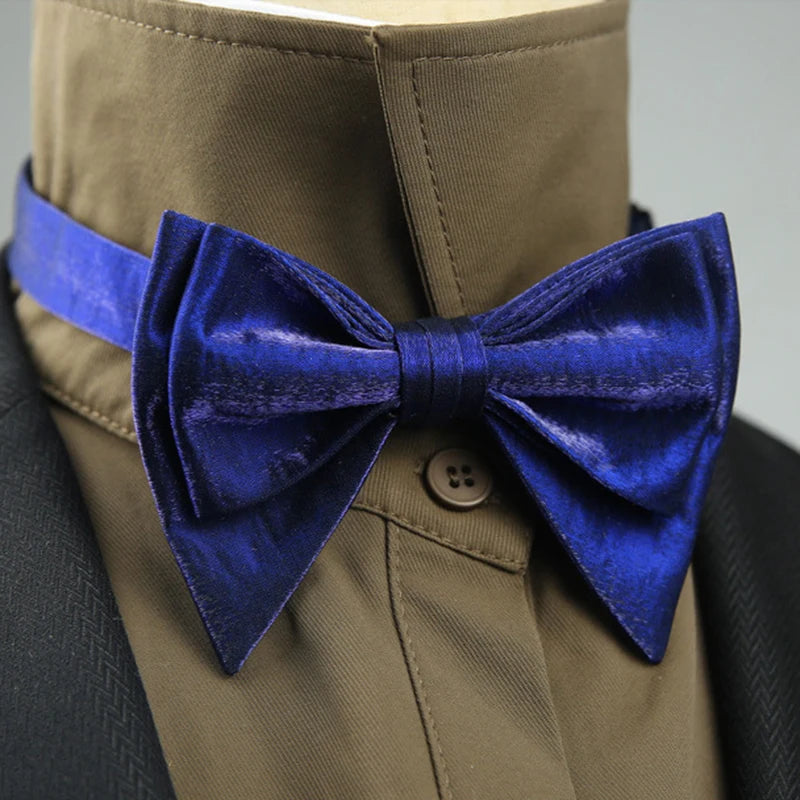 4 Styles Solid Color Black White Wine Bow Ties New Ribbon Gilded Butterfly Double Layered Wedding Party Bowknot Tuxedo Cravat