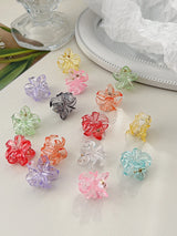 Mini Flower Hair Clips Pack for Women - Creaseless Styling Claw Clips for Bangs and Tiny Hair Styling