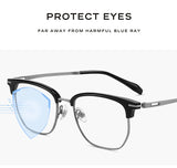 CAPONI Original Designer Men Glasses Frames Pure Titanium  Business Eyewear Anti Blue Light Multifunctional Frame Glasses J23615