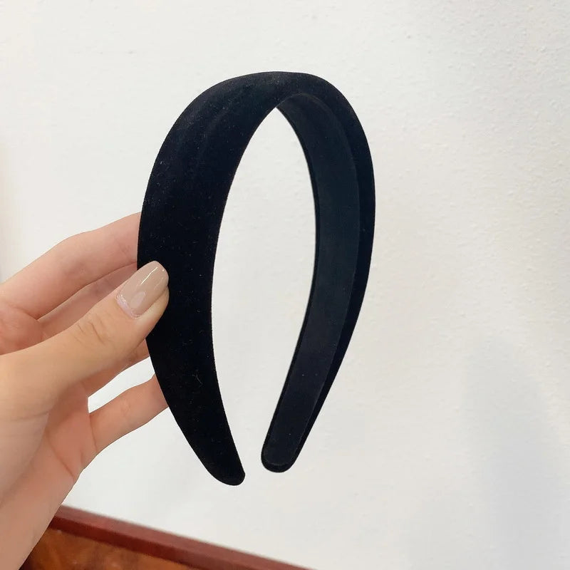 Autumn Winter Soft Velvet Cloth Sponge Padded Hairbands for Women Girls Casual Shopping Face Washing Dress Up Hair Accessories