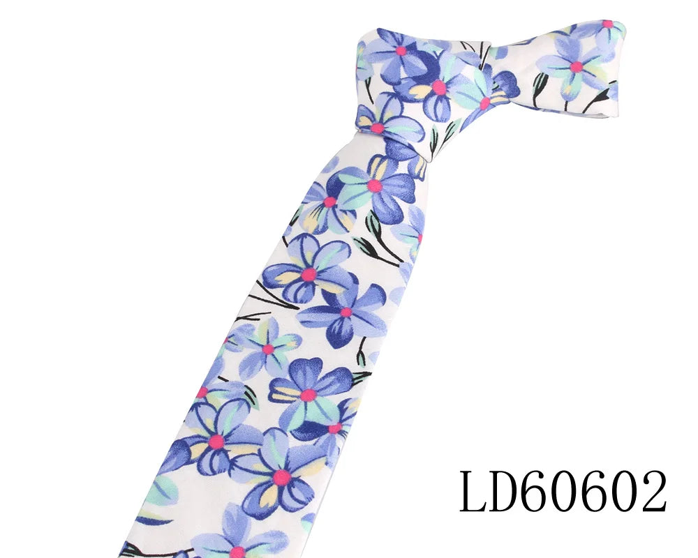 Print Skinny Neck Ties  For Men Women Slim Cotton Tie For Boys Girls Suits Ties For Wedding Party Men's Necktie Gifts Gravatas