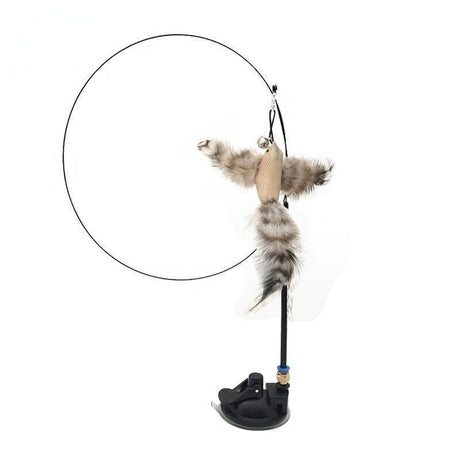 NONOR Simulation Bird Interactive Cat Toy Funny Feather Bird with Bell Cat Stick for Kitten Playing Teaser Wand Toy Cat Supplies