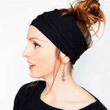New Boho Flower Print Wide Headbands Vintage Knot Elastic Turban Headwrap for Women Girls Cotton Soft Bandana Hair Accessories
