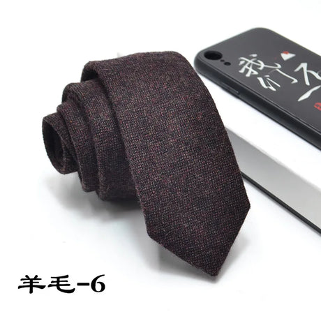 New Style Wool Viscose Tie 6cm Ties Fluffy Solid Color Corbata Slim Striped Necktie Cravat Clothing Accessories Warm Dot Ties