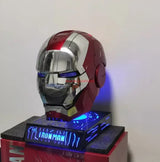 Hot Marvel 1/1 Mk5 Iron Man Autoking Helmet Remote And Voice Control Iron Man Automatic Helmet Mask With Led Light Funny Gift