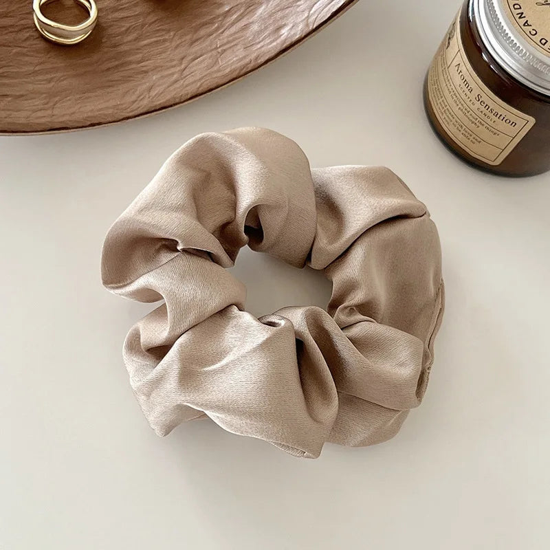 1pcs Women Silk Satin Scrunchies Korean Ladies Girls Korean Elastics Hair Band Ponytail Hold Hair Tie Satin Hair Accessories