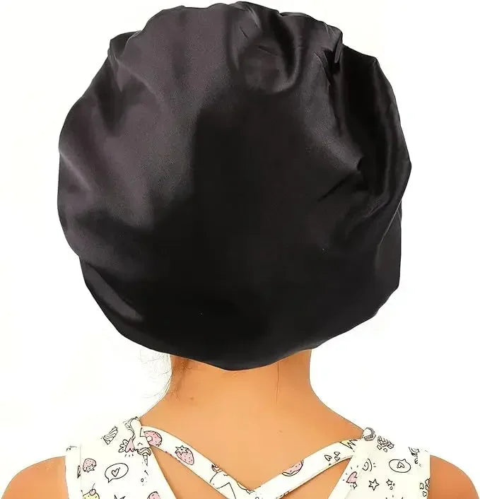 Newly Satin Night Hair Cap Women's Solid Sleeping Hat Sleep Care Bonnet Nightcap for Women Unisex Cap