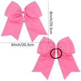 8'' Large Elastic Hair Bows Head Rope Bands Grosgrain Ribbon Hair Ties Boutique Bow Tie For Girls Headwear Hair Accessories