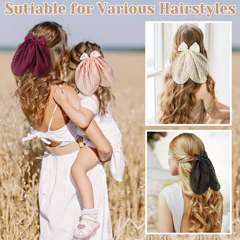 New Disco Party Favors Elastics Glitter Sequin Hair Bands with Bow Elastic Bands Ponytail Tie Hair Scarf Headwear