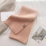 Cashmere-like Scarf Wool Blend Scarf Cozy Knitted Unisex Fall Winter Scarf for Women Men Thickened Solid Color Warm for Weather