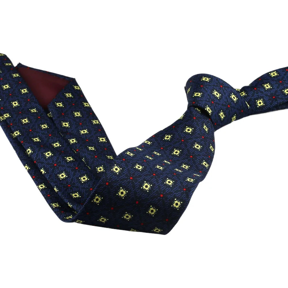 New 8cm Korean Style Necktie for Men Business Professional Retro College Boys Imitation Silk Print Fabric Floral Groom's Tie