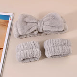 Wash Face Headbands For Women Coral Fleece Hair Bands Cuff Waterproof Bands Absorbent Wristbands Head Band Hair Accessories Set