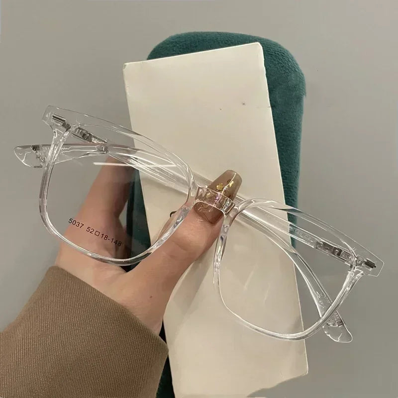 Blue Light Blocking Ladies Square Myopia Glasses New Trendy Finished Near Sight Eyeglasses Prescription Minus Eyewear Diopter
