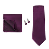 Corbata de marca de moda hecha a mano, sólida, con pañuelo y gemelos, para hombre, corbata, traje, camisa, accesorios de boda, regalos para hombre.