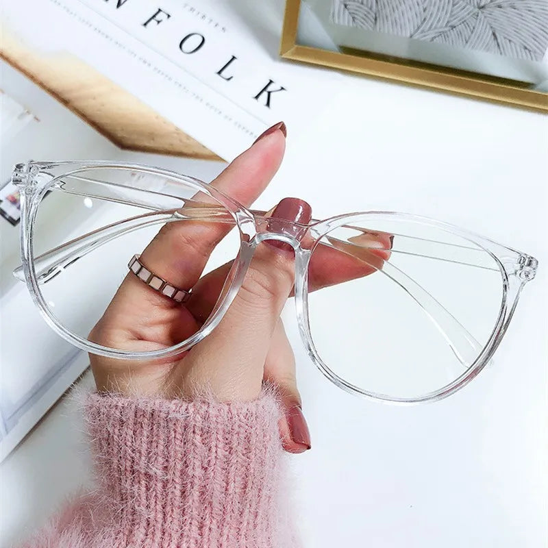 Transparent Anti-blue Light Glasses Oval Frame Computer Glasses Women Men Eyewear Blocking Glasses Optical Spectacle Eyeglases