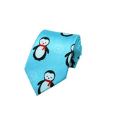 HUISHI 8cm Men's Christmas Tie High-density Blue Green Christmas Tree Elk Snowman Printed Neckties Celebration Party Anime Ties