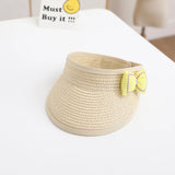 Lovely Girl Baby Summer Straw Hat Casual Bowknot Sun Visor Caps Outdoor Beach Top Sunscreen Empty Hats Cute Baseball Caps