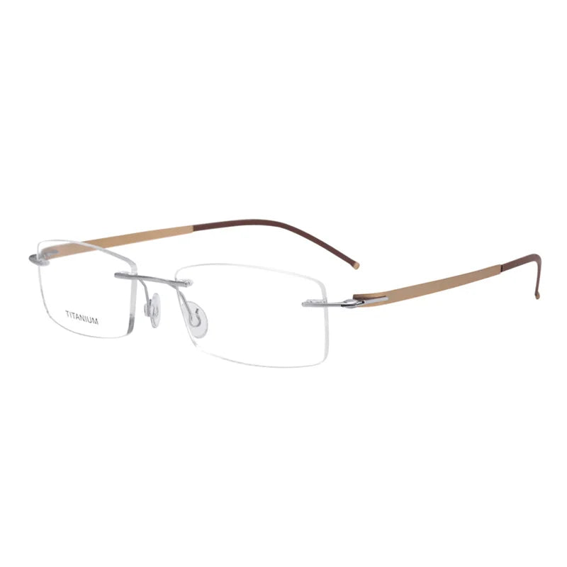 Ultra Light Pure Titanium Glasses Frame Men Brand Designer Prescription Women Fashion Rimless Square Optical Eyewears Ins