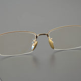 2024 High Quality Handmade Titanium Half Frame Computer Glasses Men Women Luxury Retro Rectangle Eyeglass Frame Optical Eyewear