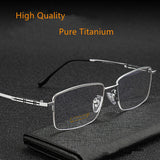 High Quality Men Pure Titanium Half-Rim Glasses Frame Ultra-Light Comfortable Business Myopia Prescription Glasses Frame